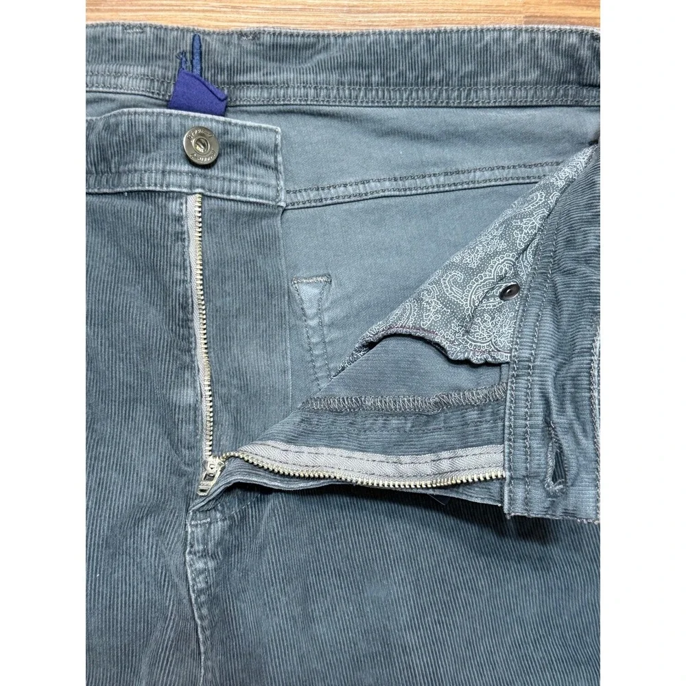 Johnnie-O Mens Wales Corduroy 5 Pocket Pants Charcoal Grey Straight Leg Sz 32x34